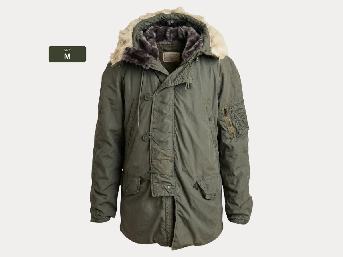 Authentic 1981 US Air Force N-3B Flight Jacket Parka — Extreme Cold Weather — Size Medium-AJ357 Studio