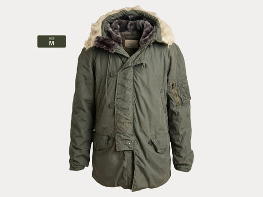 Authentic 1981 US Air Force N-3B Flight Jacket Parka — Extreme Cold Weather — Size Medium