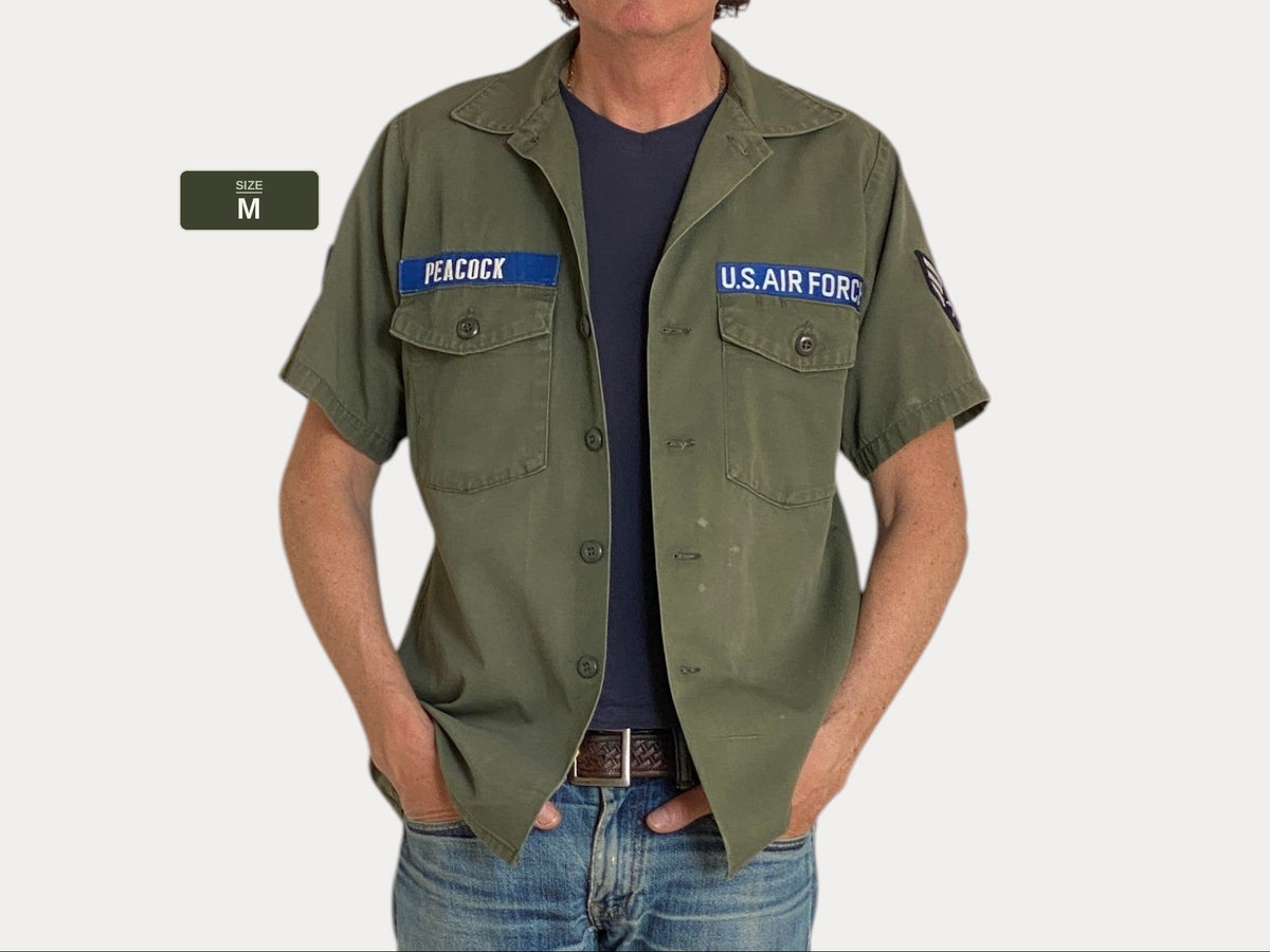 Medium Authentic Vintage 1977 US Army OG 507 Fatigue Shirt | Classic Military Style | USA Vintage BCN