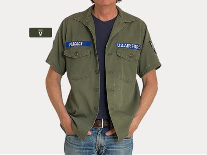 Medium Authentic Vintage 1977 US Army OG 507 Fatigue Shirt | Classic Military Style | USA Vintage BCN