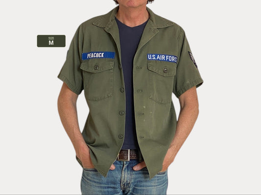 Medium Authentic Vintage 1977 US Army OG 507 Fatigue Shirt | Classic Military Style | USA Vintage BCN