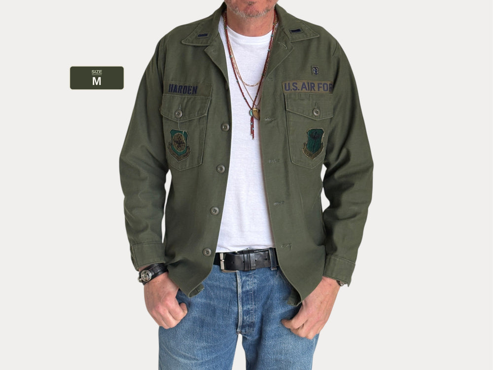 Med. Authentic 1976 US Air Force OG-107 Fatigue Shirt – Military-AJ357 Studio