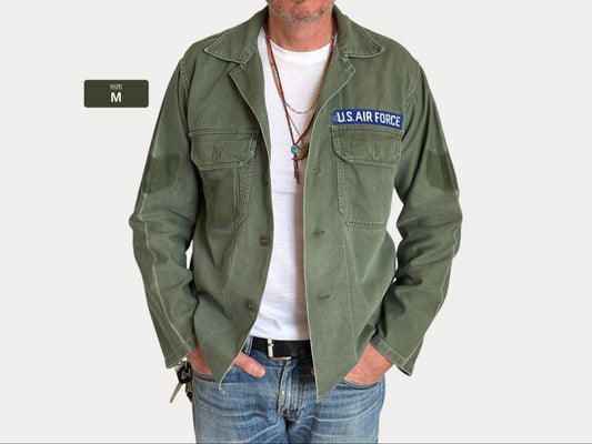 Authentic Type one 60s US Air Force OG-107 Fatigue Shirt – Vietnam War Era Medium