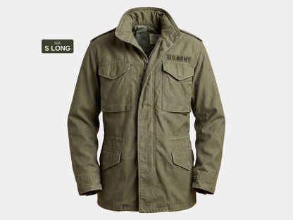 Small Long. Authentic Alpha Industries 1969 US Army M-65 Field Jacket – OG-107 – Vintage Military Issue-AJ357 Studio