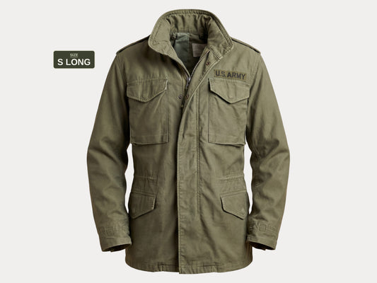 Small Long. Authentic Alpha Industries 1969 US Army M-65 Field Jacket – OG-107 – Vintage Military Issue