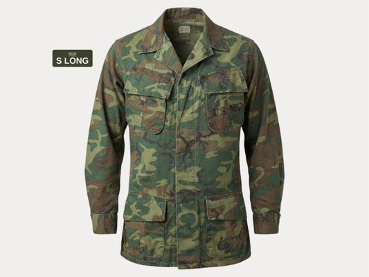 Small Long. Authentic USMC 1969 US Army vintage Erld camouflage Vietnam jungle jacket. Military