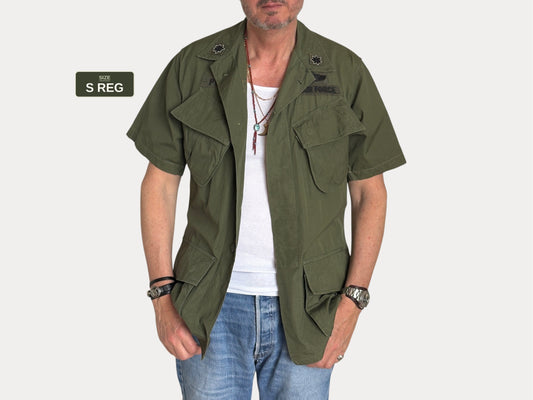 Small Reg. Authentic Third Pattern 1966 US Army Vintage Vietnam jungle jacket.