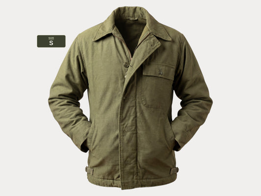US Navy A-2 Deck Jacket — 1985  Issue, Authentic Military Outerwear- Size Small