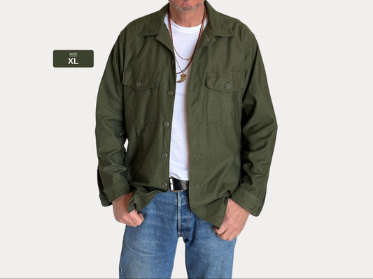 XL, Authentic 1966 US Army OG-107 Fatigue Shirt – Vietnam War Era