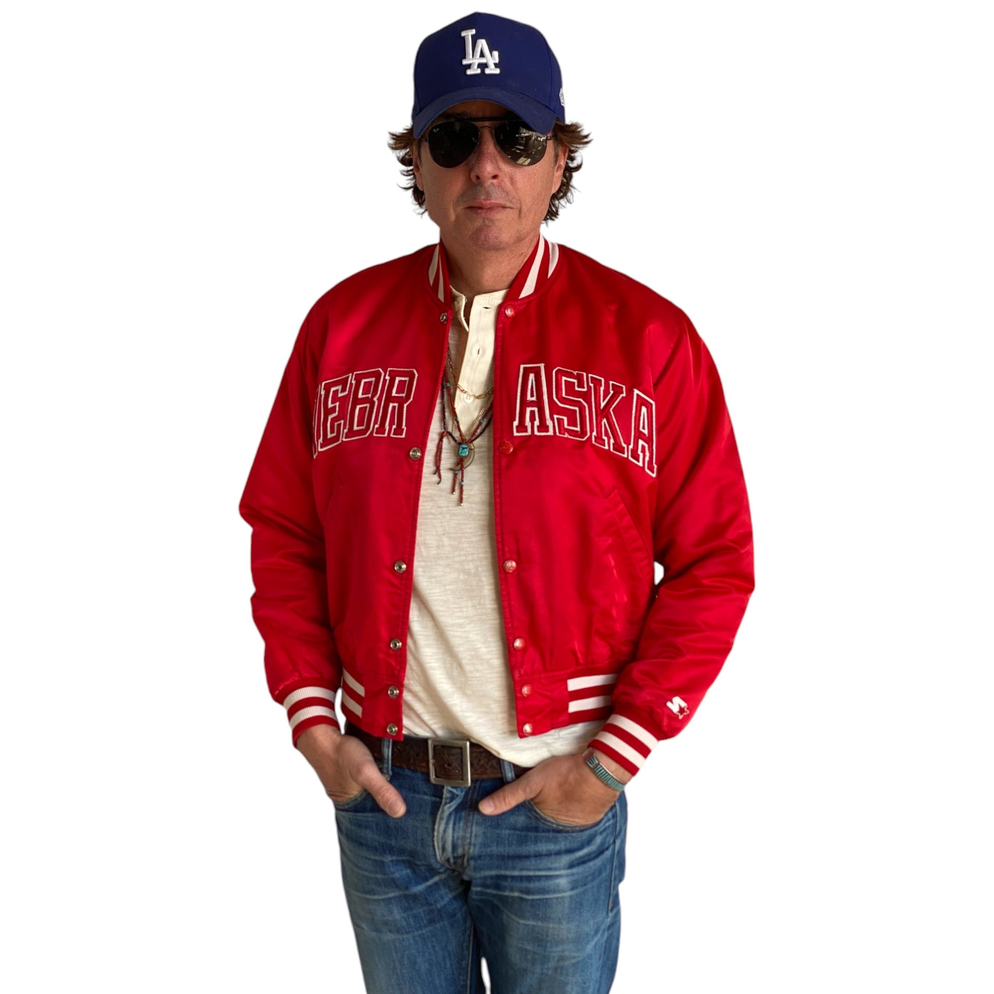 vintage starter jacket, nebraska jacket, made in usa starter, 80s college jacket, vintage sportswear, small starter jacket