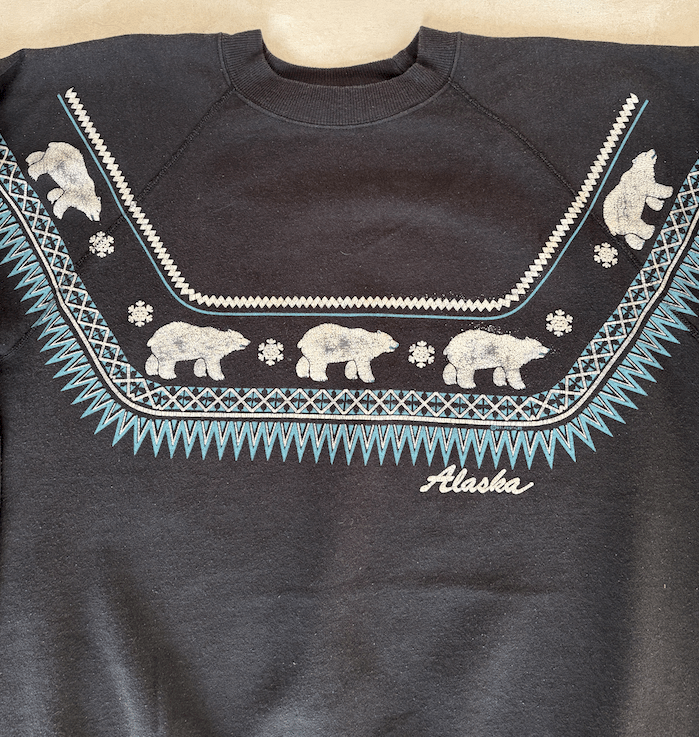 Size XL Crew Neck Alaska Made in USA By Hanes - USA Vintage Bcn