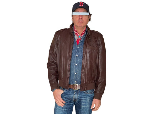 Vintage 80s Campus Leather Jacket Made USA Classic Biker Style Size 42US 52EU Mens