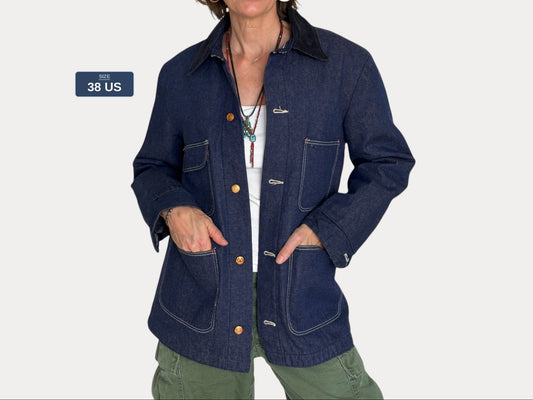 Size 38US / 48EU. Vintage Denim Chore Jacket – Lined-