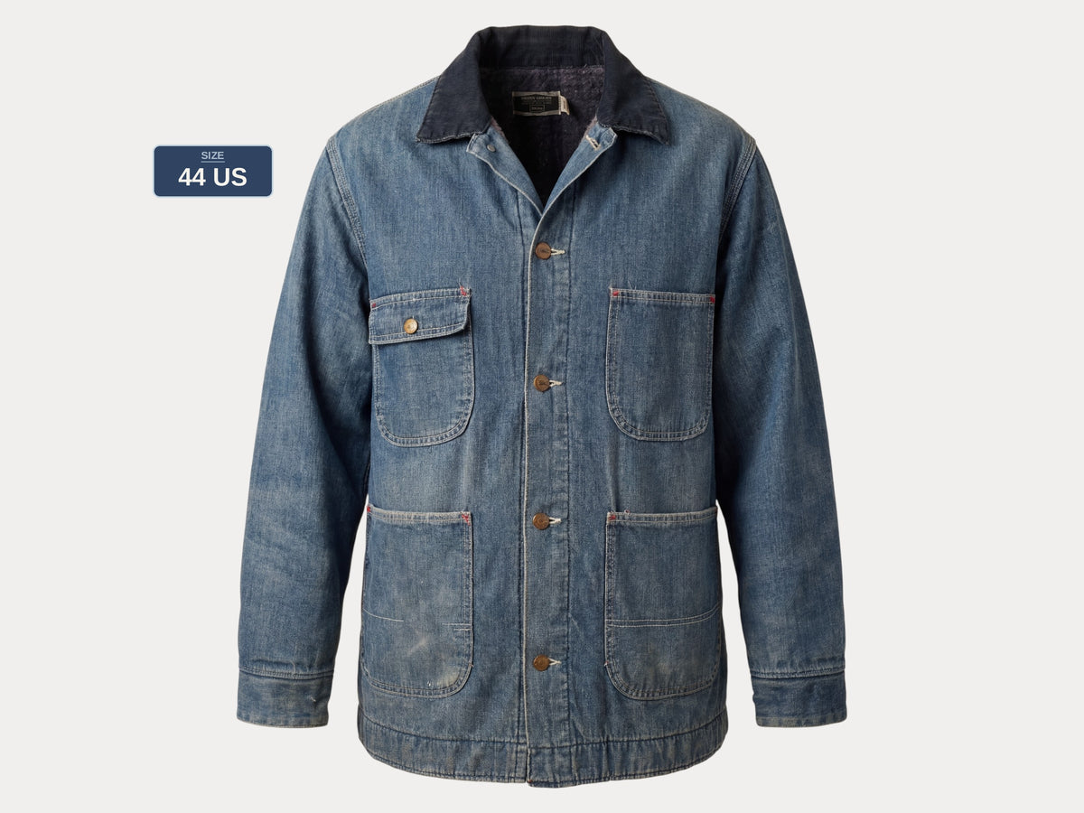 Vintage Sears Denim Chore Jacket – Lined – Made in USA – Size Large – 1970s Workwear Style-AJ357 Studio