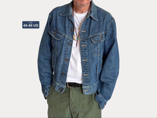 Vintage 70s Lee Union Made Denim Jacket  Made in USA  Size 44-46US / 54-56EU