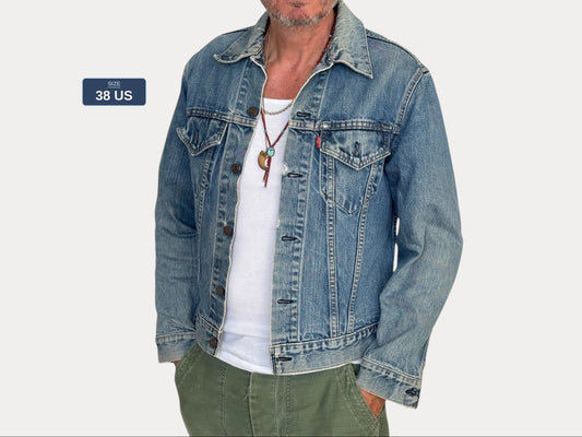 Size 38US / 48EU.  Vintage 70s 2 pocket Levi’s Denim Jacket 70505 – Double Stitch, Made in USA