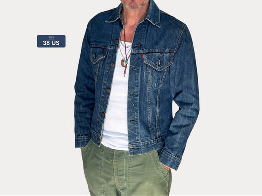 Size 38US / 48EU. Vintage Early 70s 2 pocket Levi’s Denim Jacket 70505 – Single Stitch, Made in USA