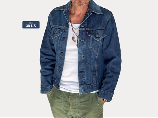Size 38US / 48EU. Vintage Early 70s 2 pocket Levi’s Denim Jacket 70505 – Single Stitch, Made in USA
