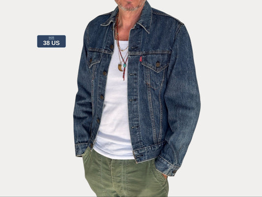 Size 38US / 48EU. Vintage Early 70s 2 pocket Levi’s Denim Jacket 70505 – Single Stitch, Made in USA