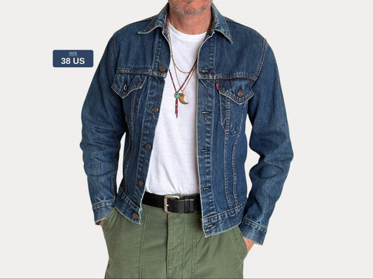 Vintage early 70s Levi’s Type III Denim Trucker Jacket | Single Stitch | Size 38US /48EU