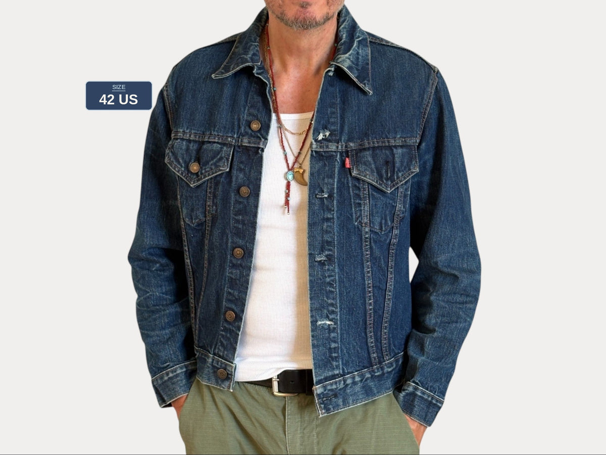 Size 42US / 52EU . Vintage 70s Levis single stitch jacket Made in USA.-AJ357 Studio