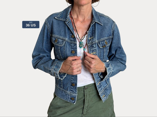 Size 36US / 46EU. Vintage 70s Lee Union Made Denim Shirt – 2 Pockets – Made in USA