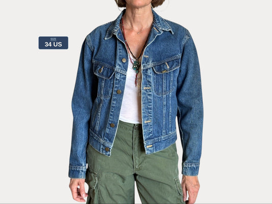 Size 36US / 46EU .  Vintage 80s Lee Denim Jacket – 2 Pockets – Made in USA