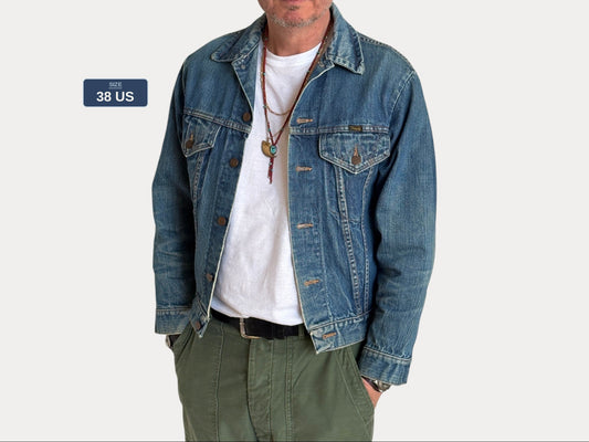 Vintage 70s Wrangler Denim Jacket  2-Pocket Made in USA  Size 38US/48EU
