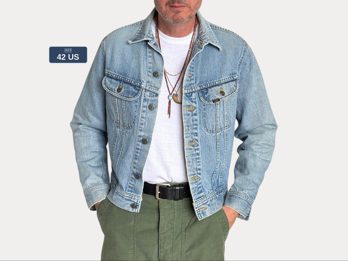 Vintage 80s Lee Denim Jacket | 2 Pockets | Made in Canada | Size 42US / 52EU-AJ357 Studio