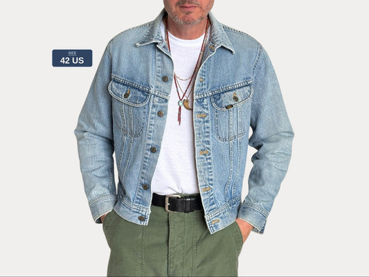 Vintage 80s Lee  Denim Jacket | 2 Pockets | Made in Canada | Size 42US / 52EU