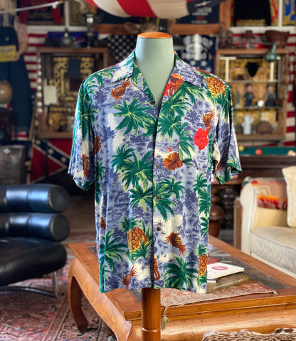 Vintage 90s Hawaiian Rayon Shirt by Utility | Size Medium-AJ357 Studio
