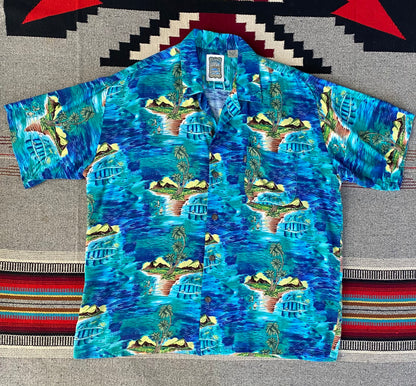 Vintage 90s Hawaiian Rayon Shirt by Ocean Current | Size Medium-AJ357 Studio