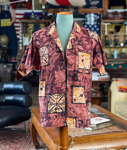Size M. Vintage 80s Hawaiian cotton shirt made by Ocean Pacific-AJ357 Studio