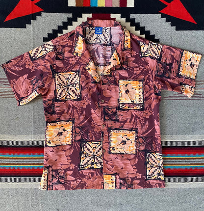 Size M. Vintage 80s Hawaiian cotton shirt made by Ocean Pacific-AJ357 Studio