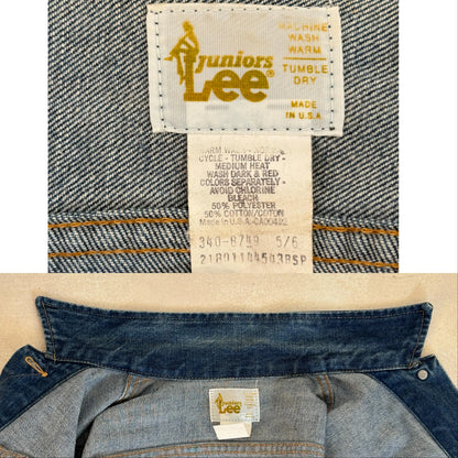 Size 5/6 USA .Vintage 70s Lee Denim Jacket – 2 Pockets – Made in USA-AJ357 Studio