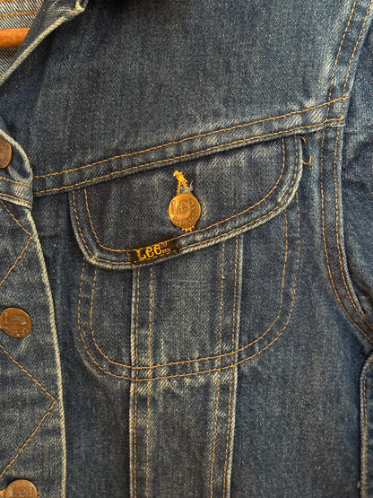 Size 5/6 USA .Vintage 70s Lee Denim Jacket – 2 Pockets – Made in USA-AJ357 Studio