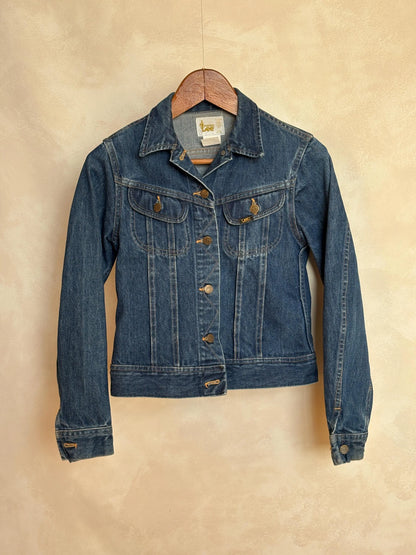 Size 5/6 USA .Vintage 70s Lee Denim Jacket – 2 Pockets – Made in USA-AJ357 Studio