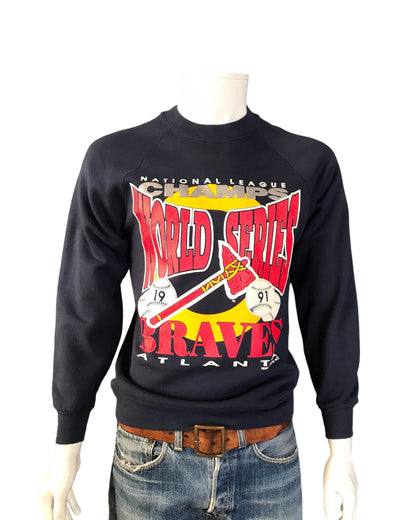 Size Med. 1991 Atlanta Braves world series vintage sweatshirt made in USA-AJ357 Studio