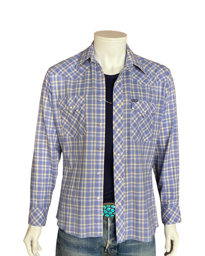 Size Medium. Vintage Wrangler 80s plaid western shirt.-AJ357 Studio