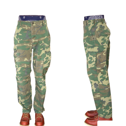 Small long. Authentic US Army 1977 camouflage jungle pants.-AJ357 Studio
