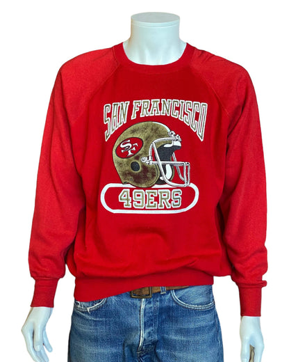 Size L. 50/50 Raglan Sleeve San Fransisco 49ERS 80s vintage sweatshirt-AJ357 Studio
