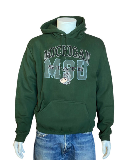 Size L. Michigan state vintage hooded sweatshirt. Made In USA-AJ357 Studio