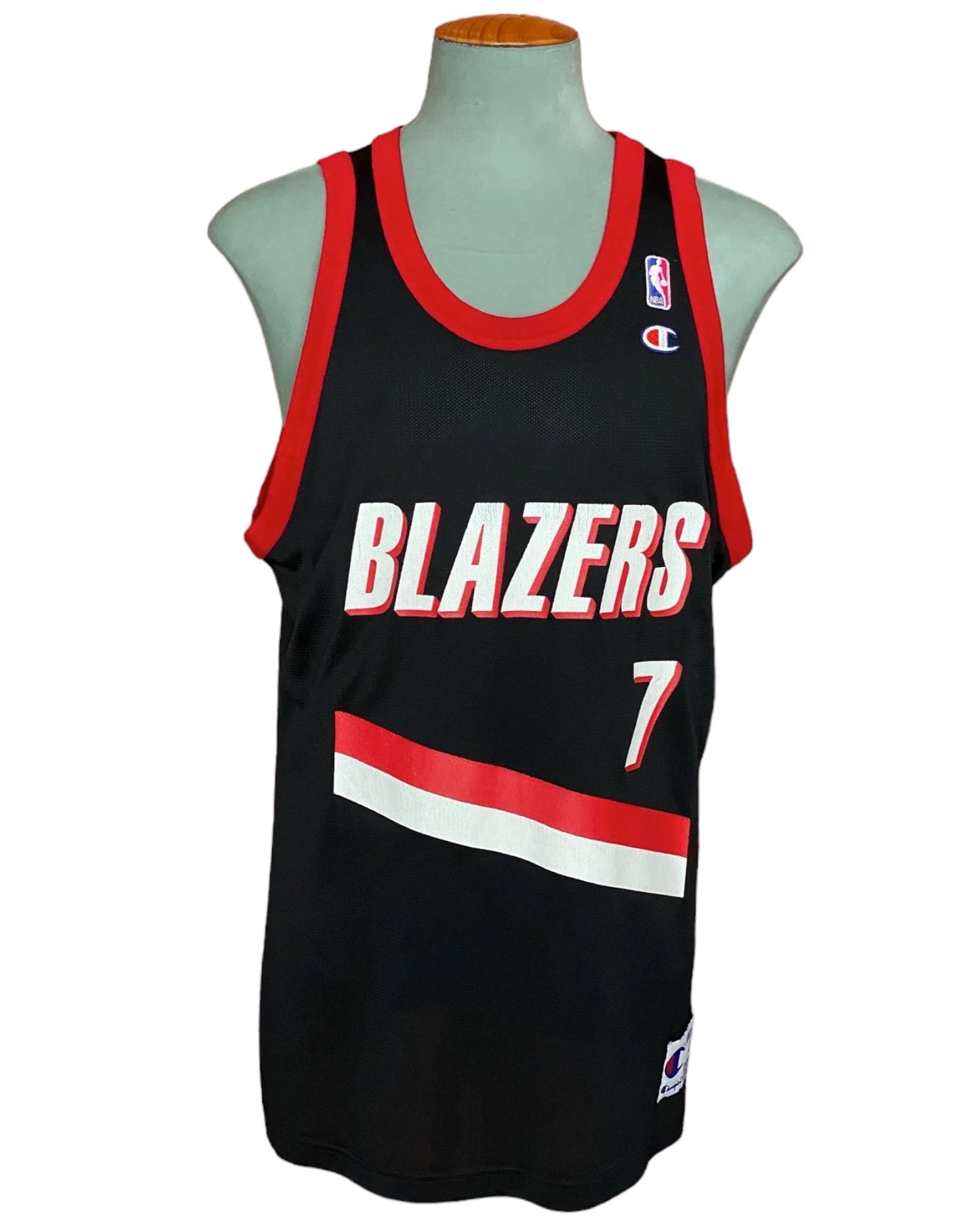 Vintage 90s Champion NBA Portland Trail Blazers jersey, Size 48, Anderson #7, Made in USA