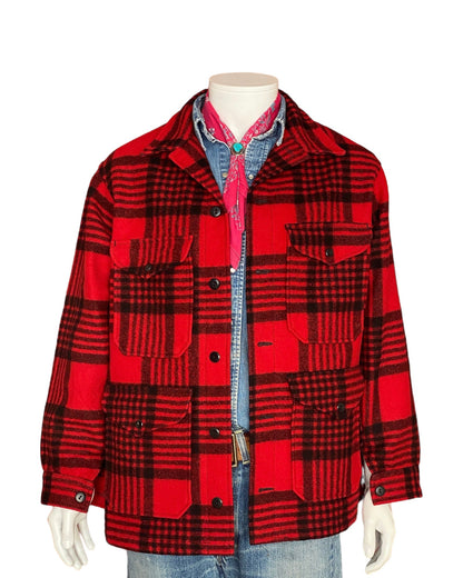 Vintage 60s Pendleton Buffalo Plaid Cruiser Jacket Coat Size L-AJ357 Studio