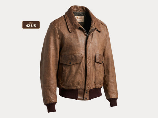Size 42US / 52EU Vintage Excelled Leather Flight Jacket | Made in USA