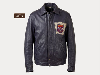 Size 42US / 52EU Vintage Leather Hockey Jacket Men’s – Soft Canadian Leather – Made in Canada-AJ357 Studio