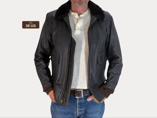 Size 38US / 48EU. 2001 Vintage Cooper G-1 Flight Jacket Made in USA - Leather Bomber