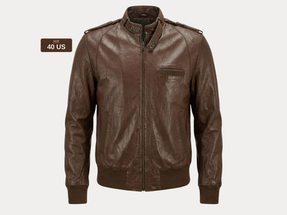 Size 40US / 50EU Vintage 80s Leather Jacket - Retro Fashion