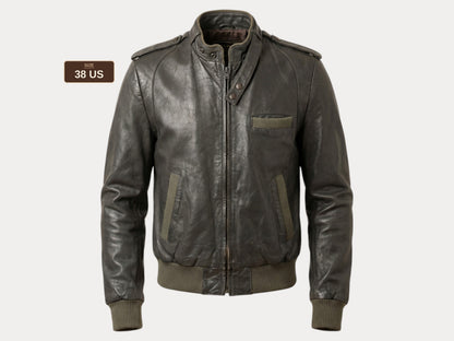80s Vintage Leather Jacket | Size 38US (48EU) | Retro Fashion Statement
