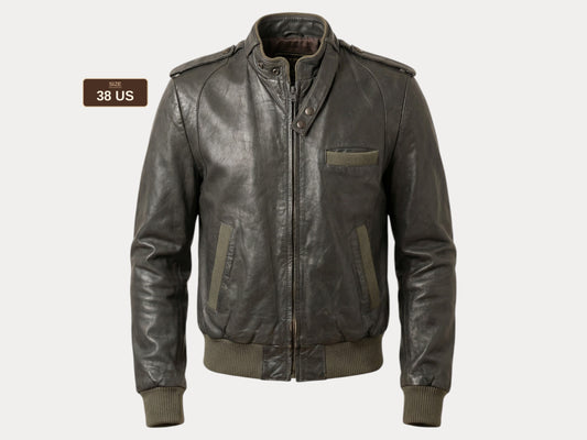 80s Vintage Leather Jacket | Size 38US (48EU) | Retro Fashion Statement
